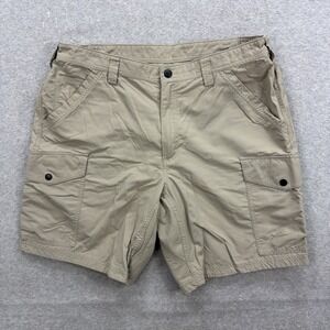 Duluth Trading Shorts Mens 38 Beige Armachillo Cargo Cooling Ripstop Paratrooper